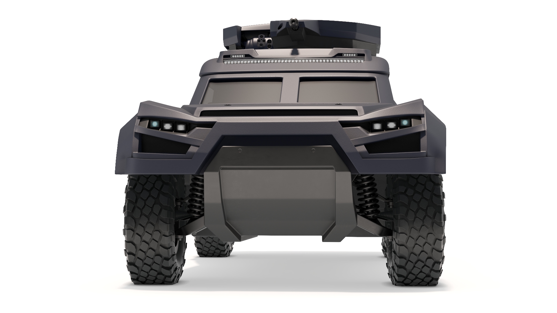 3D Armored Ground Interceptor Car with Raised Gun Turret model