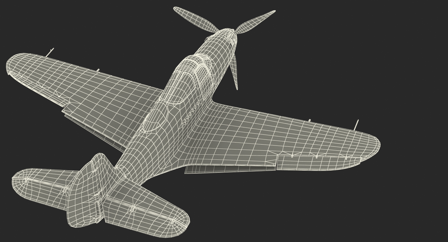 American WWII Fighter Aircraft P 39 Aircobra 3D model
