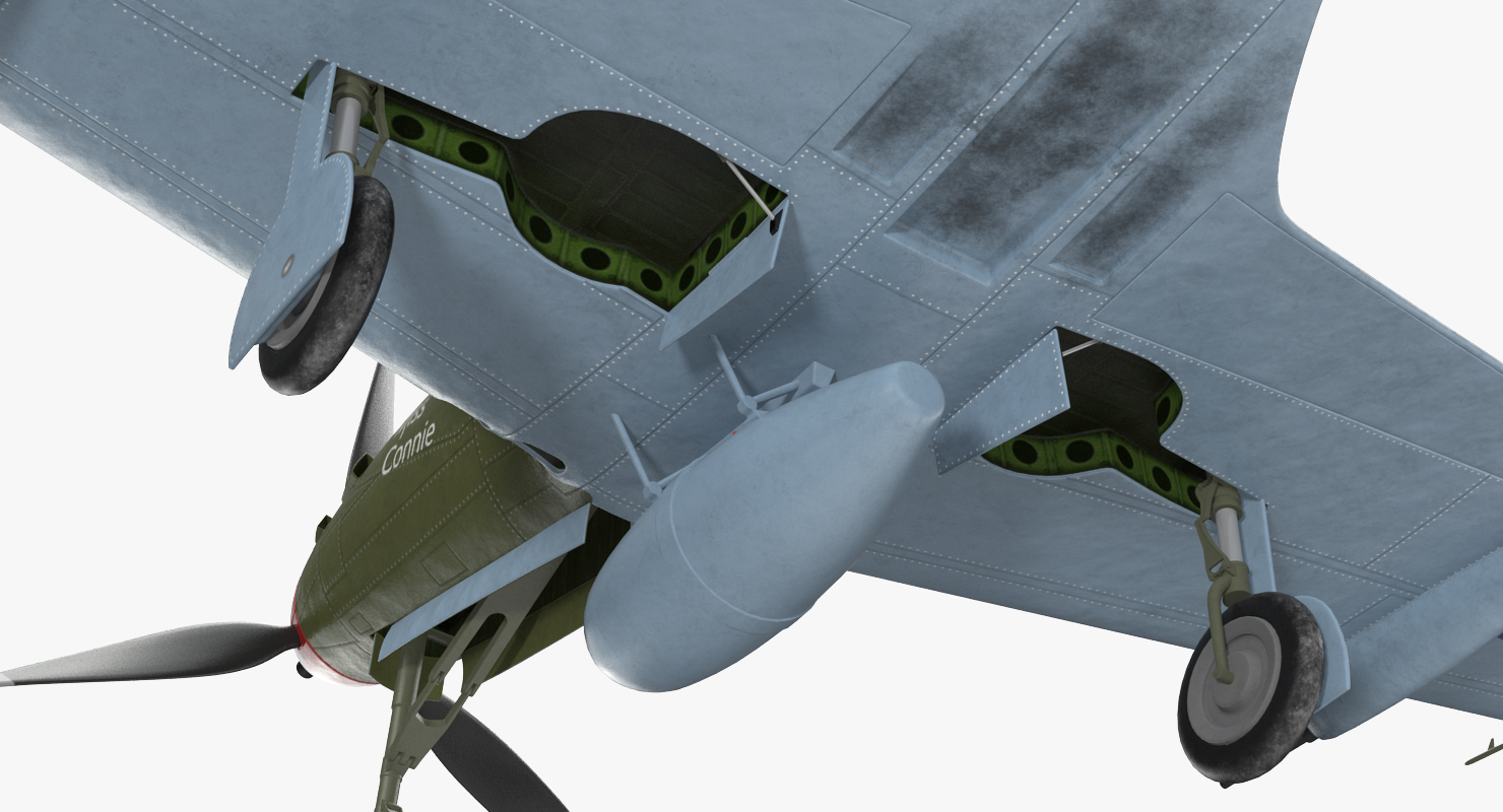 American WWII Fighter Aircraft P 39 Aircobra 3D model