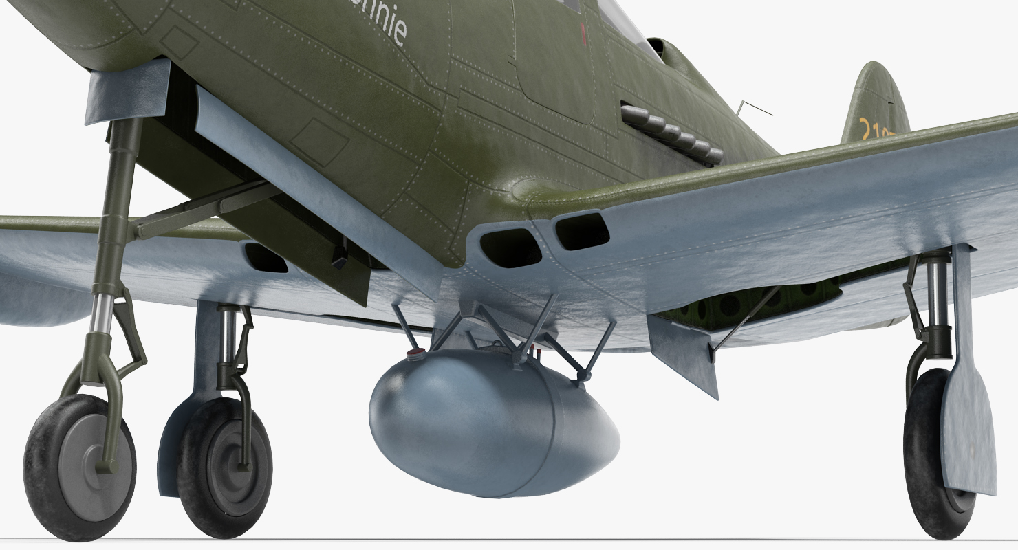 American WWII Fighter Aircraft P 39 Aircobra 3D model