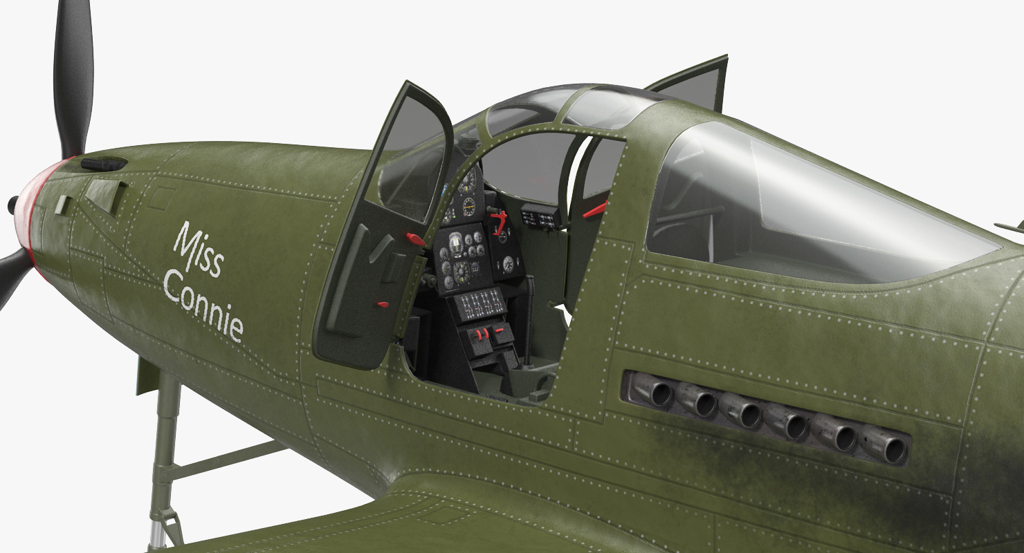 American WWII Fighter Aircraft P 39 Aircobra 3D model