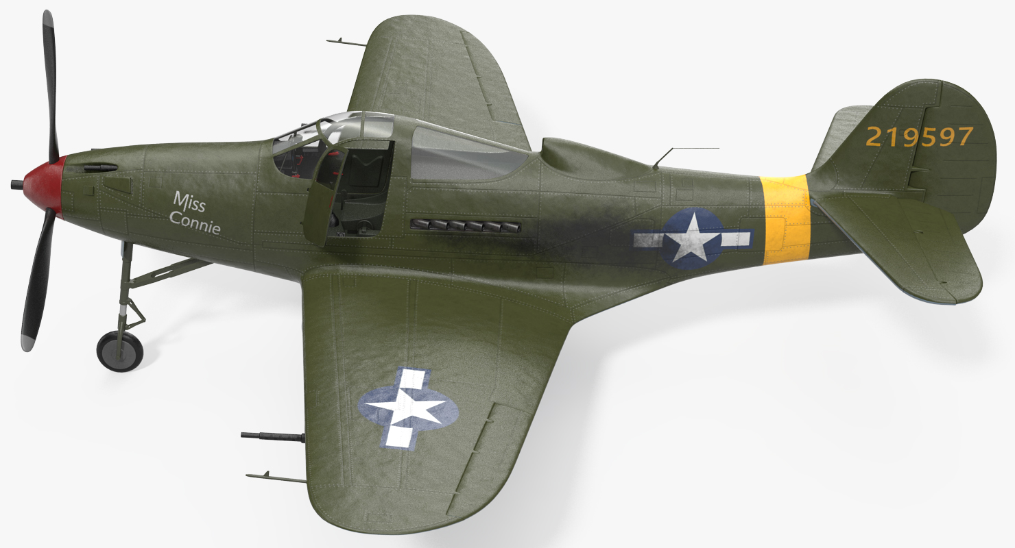 American WWII Fighter Aircraft P 39 Aircobra 3D model