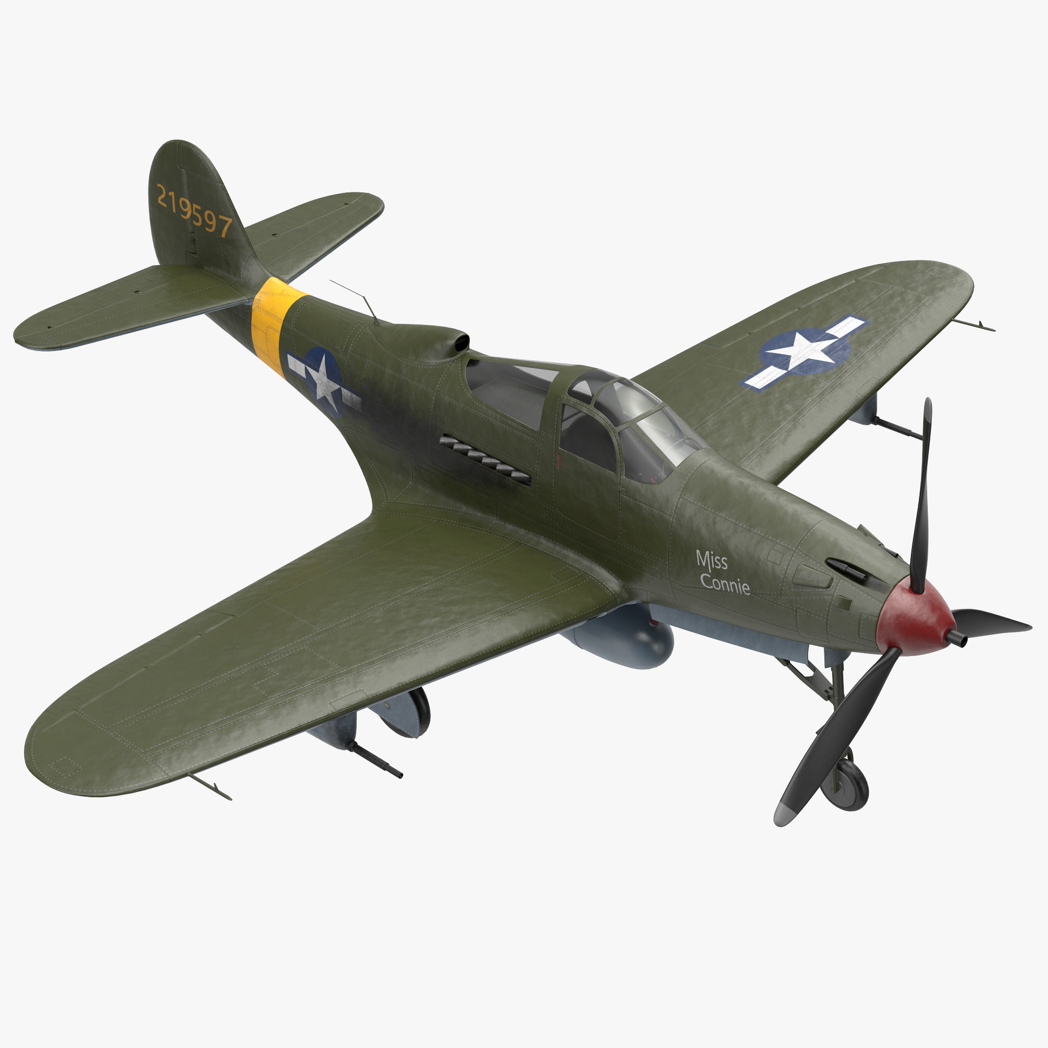 American WWII Fighter Aircraft Bell P-39 Aircobra, view 3