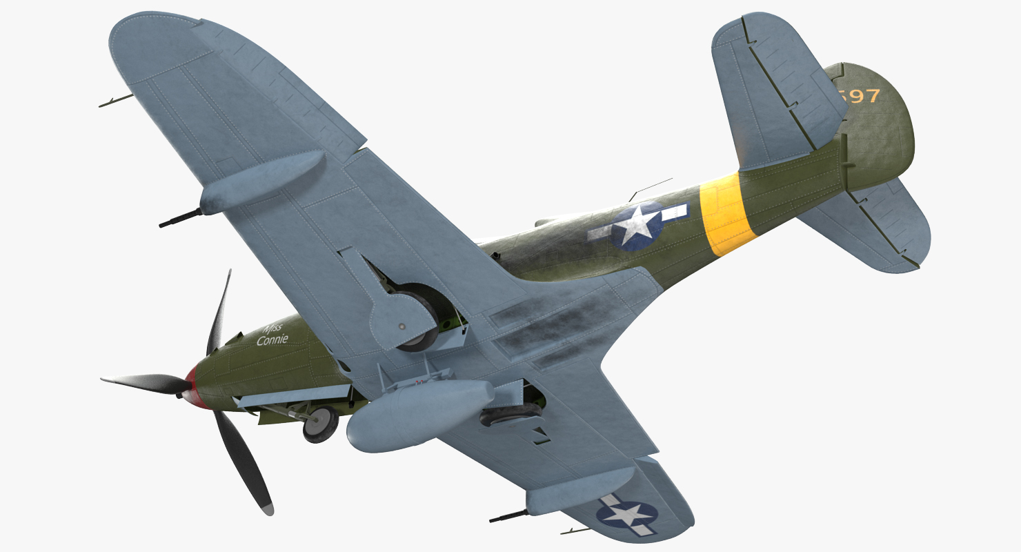 American WWII Fighter Aircraft P 39 Aircobra 3D model