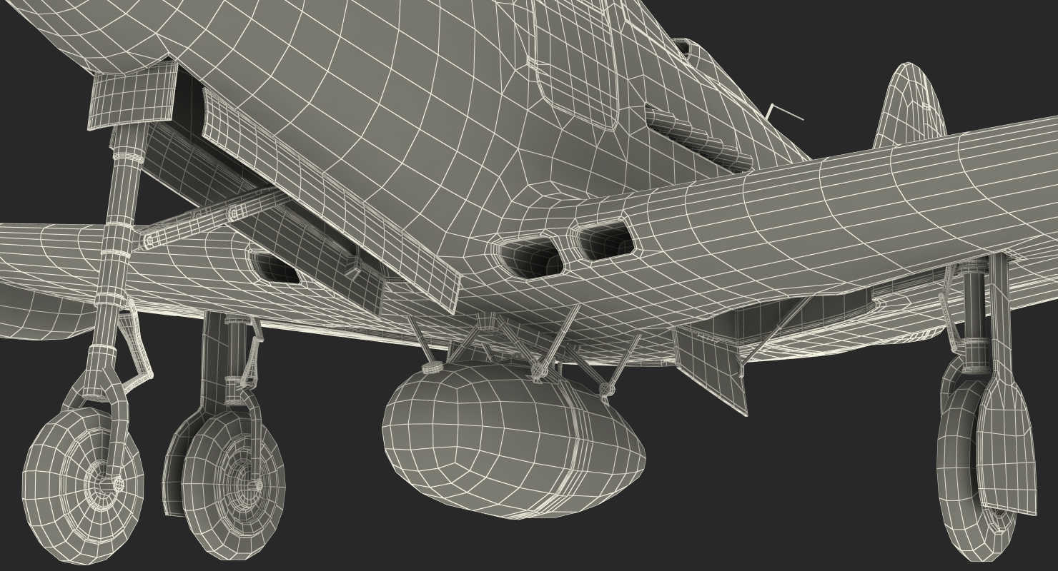 American WWII Fighter Aircraft P 39 Aircobra 3D model