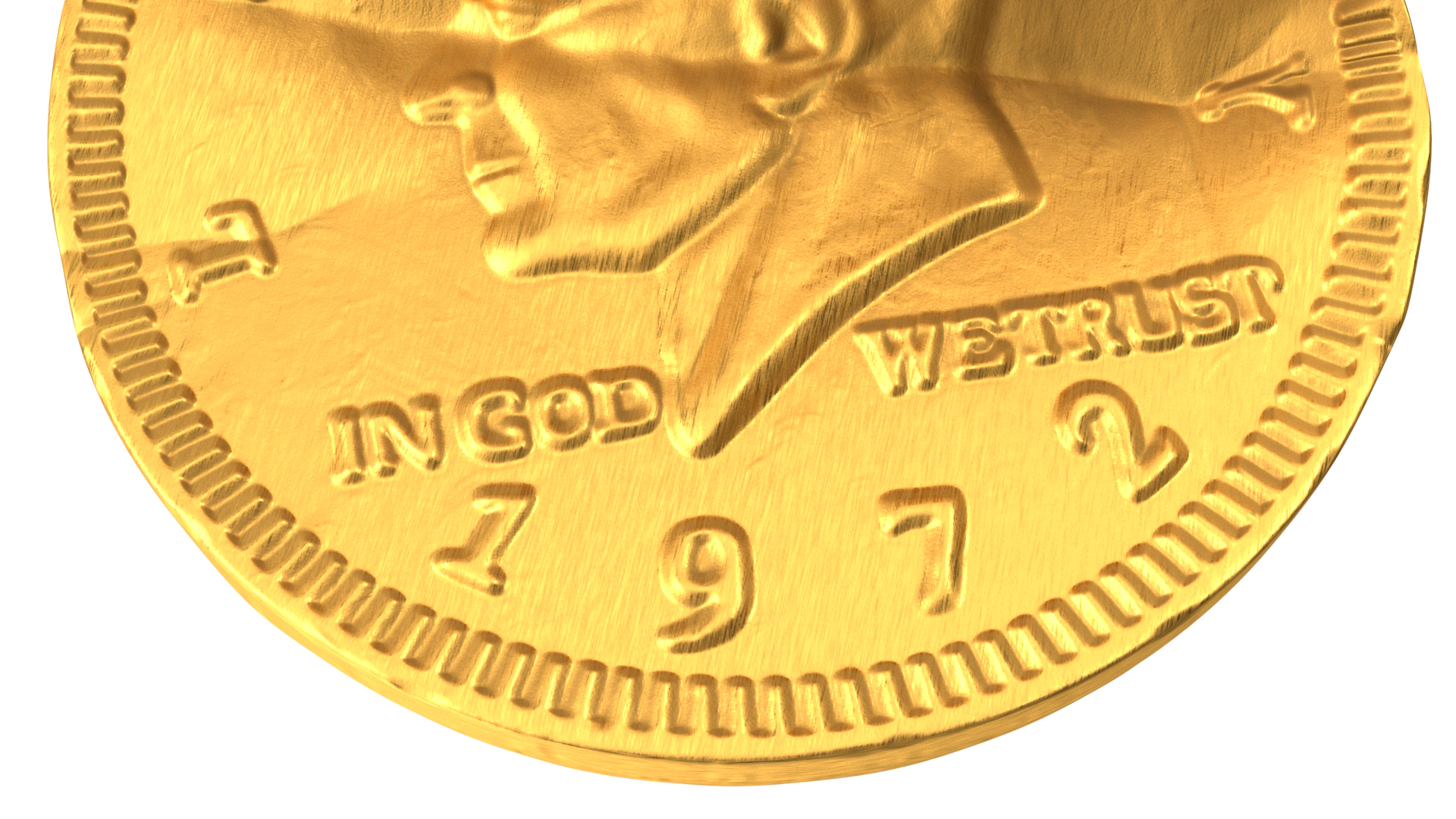 Chocolate Coin with Opened Gold Foil Wrapper 3D model
