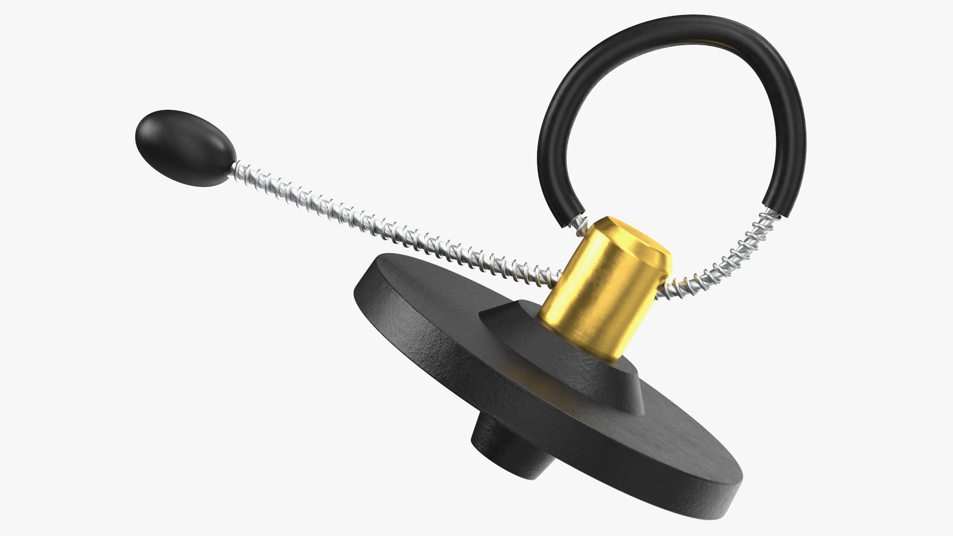 Bottle Anti Theft Tag with Metal Cable Black 3D model