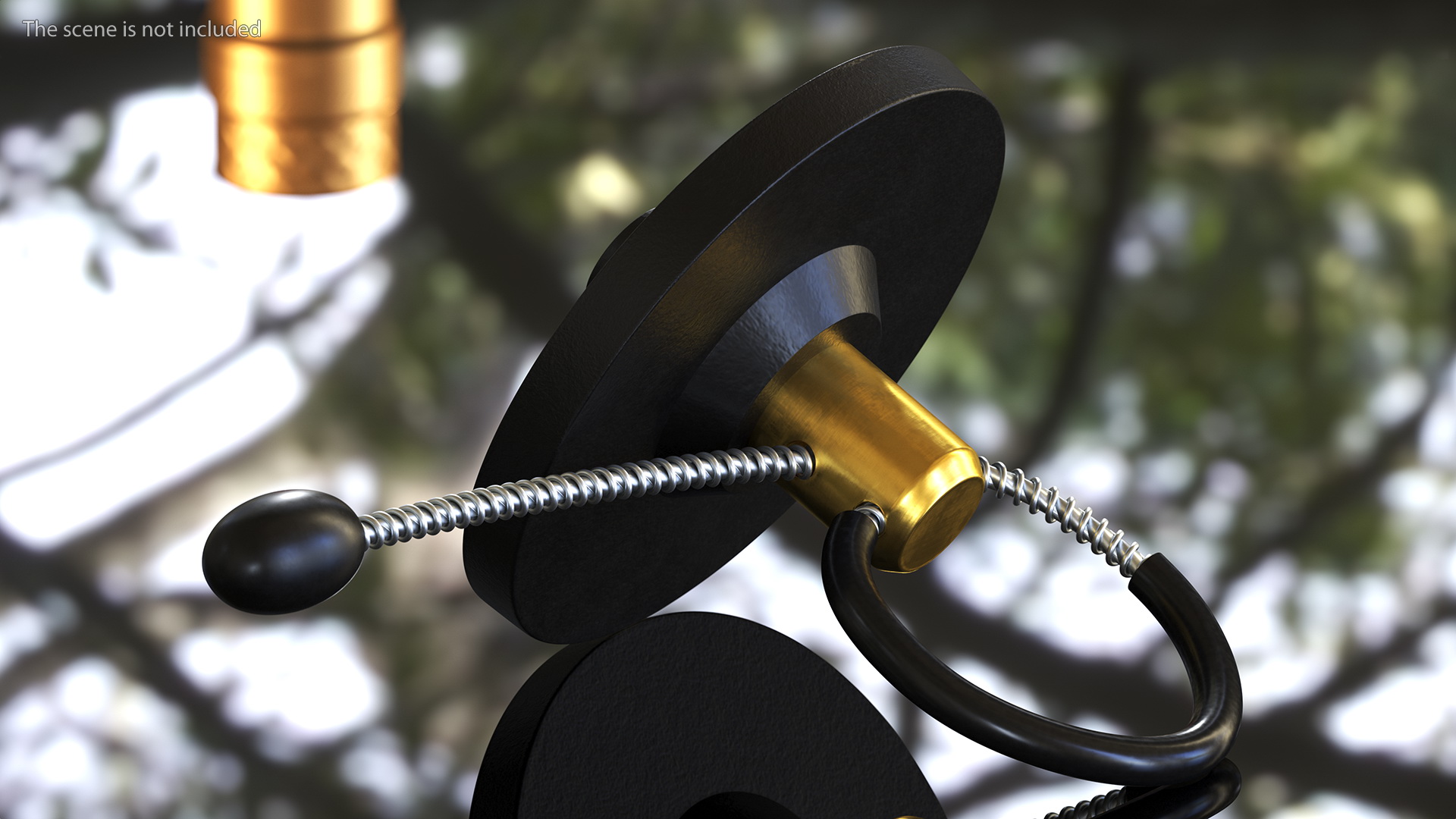 Bottle Anti Theft Tag with Metal Cable Black 3D model