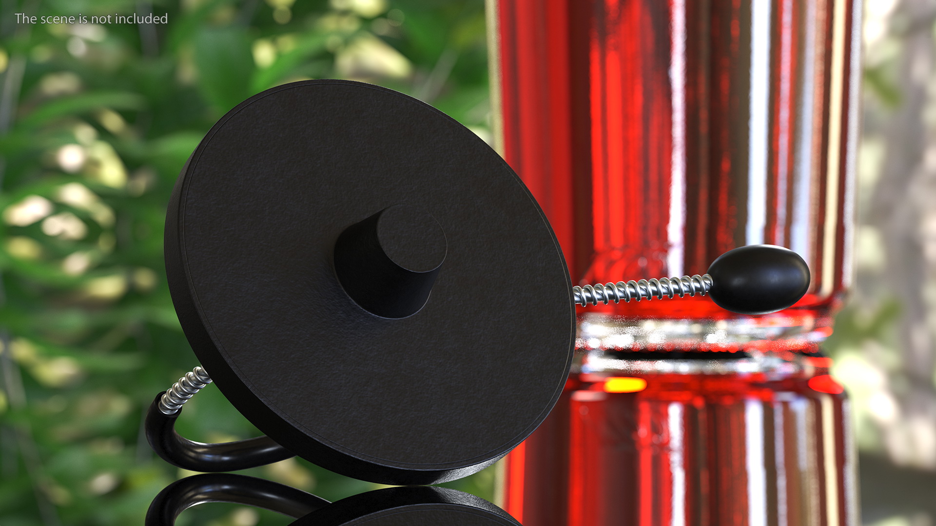 Bottle Anti Theft Tag with Metal Cable Black 3D model