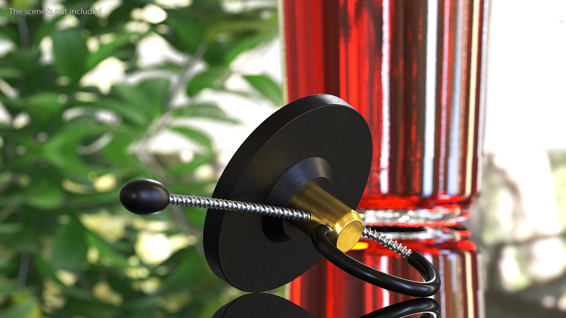 Bottle Anti Theft Tag with Metal Cable Black 3D model
