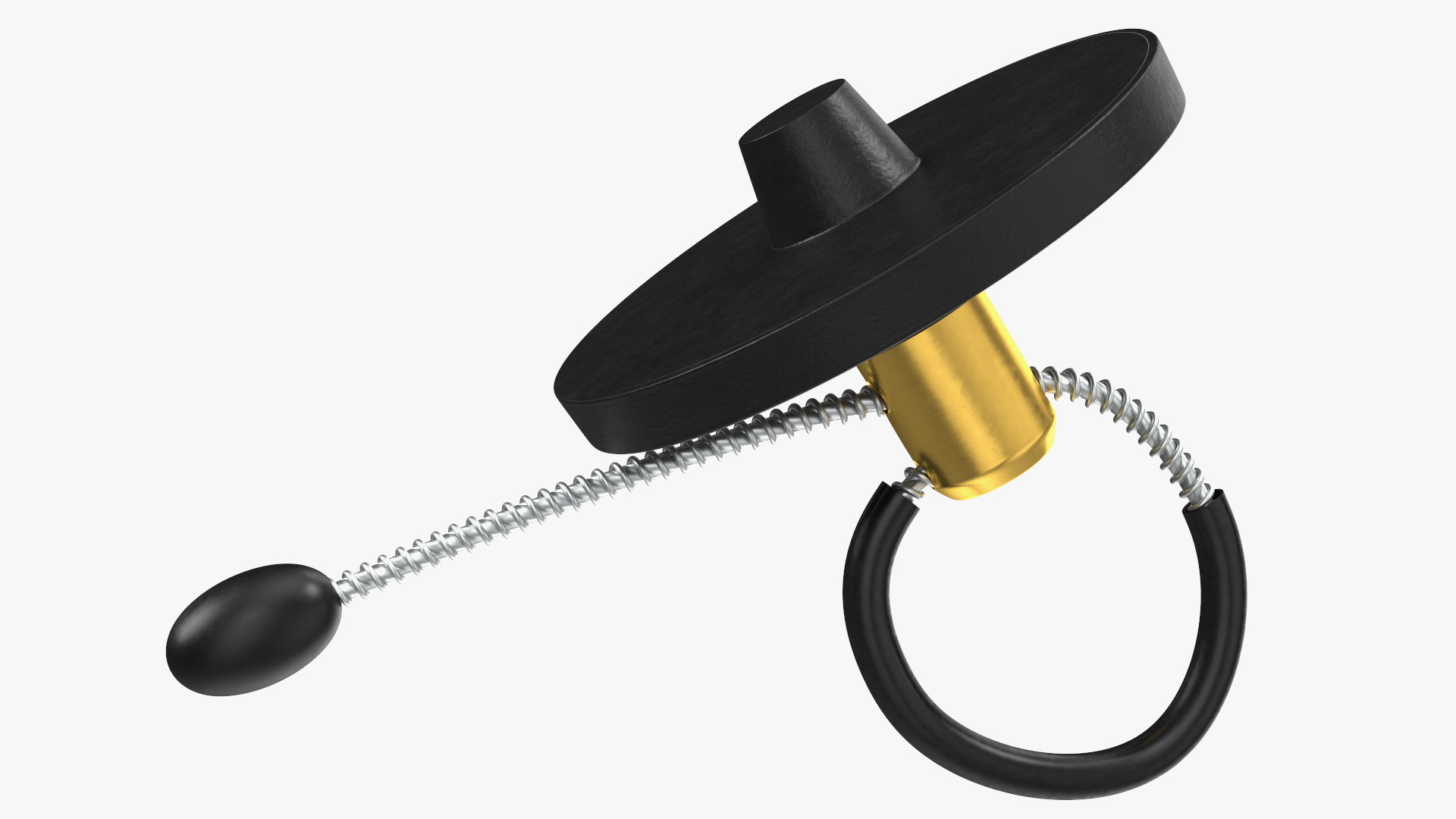 Bottle Anti Theft Tag with Metal Cable Black 3D model
