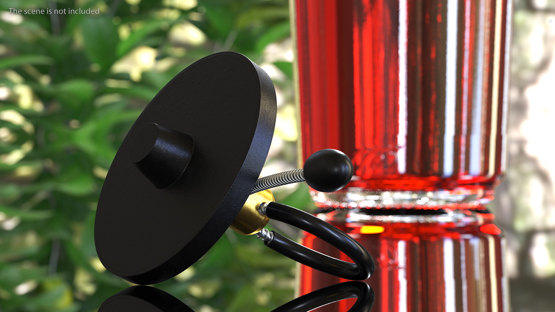 Bottle Anti Theft Tag with Metal Cable Black 3D model