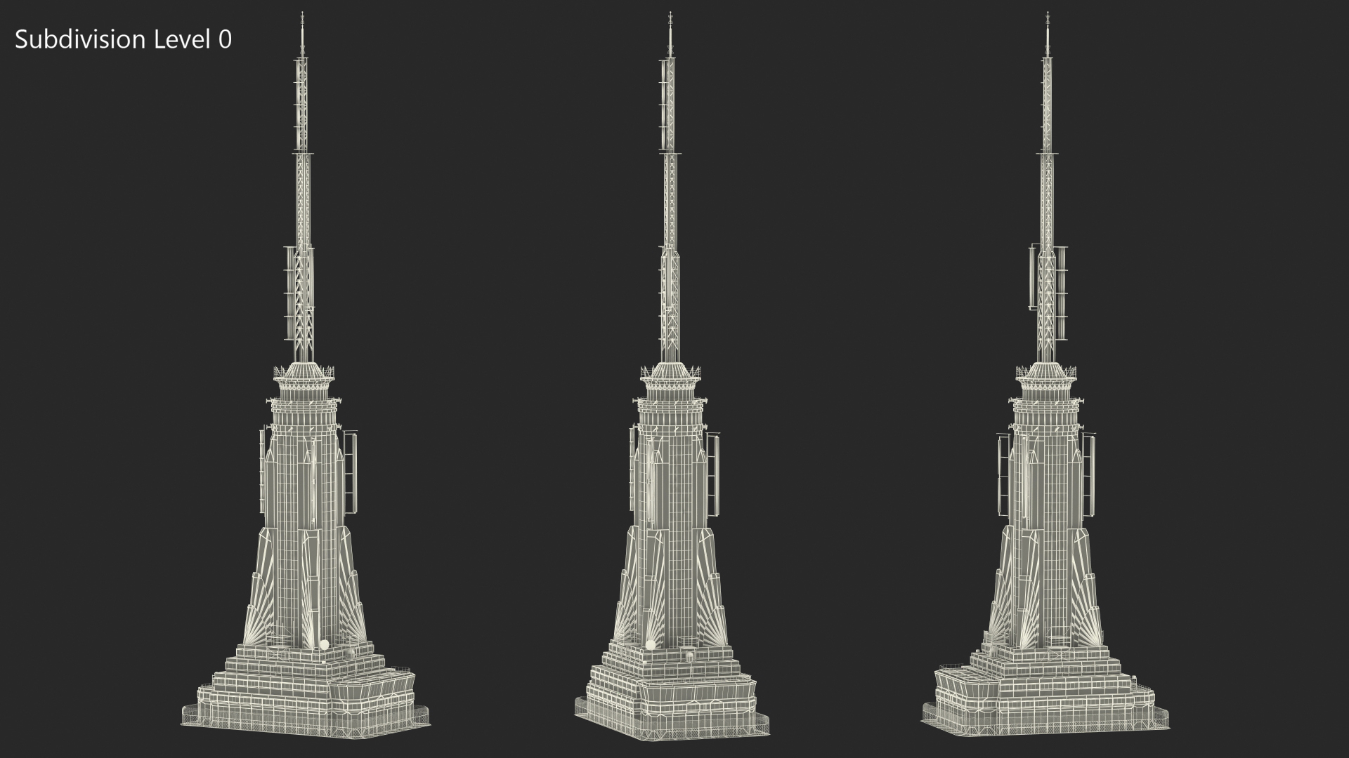 3D Empire State Building Spire Night Glow model