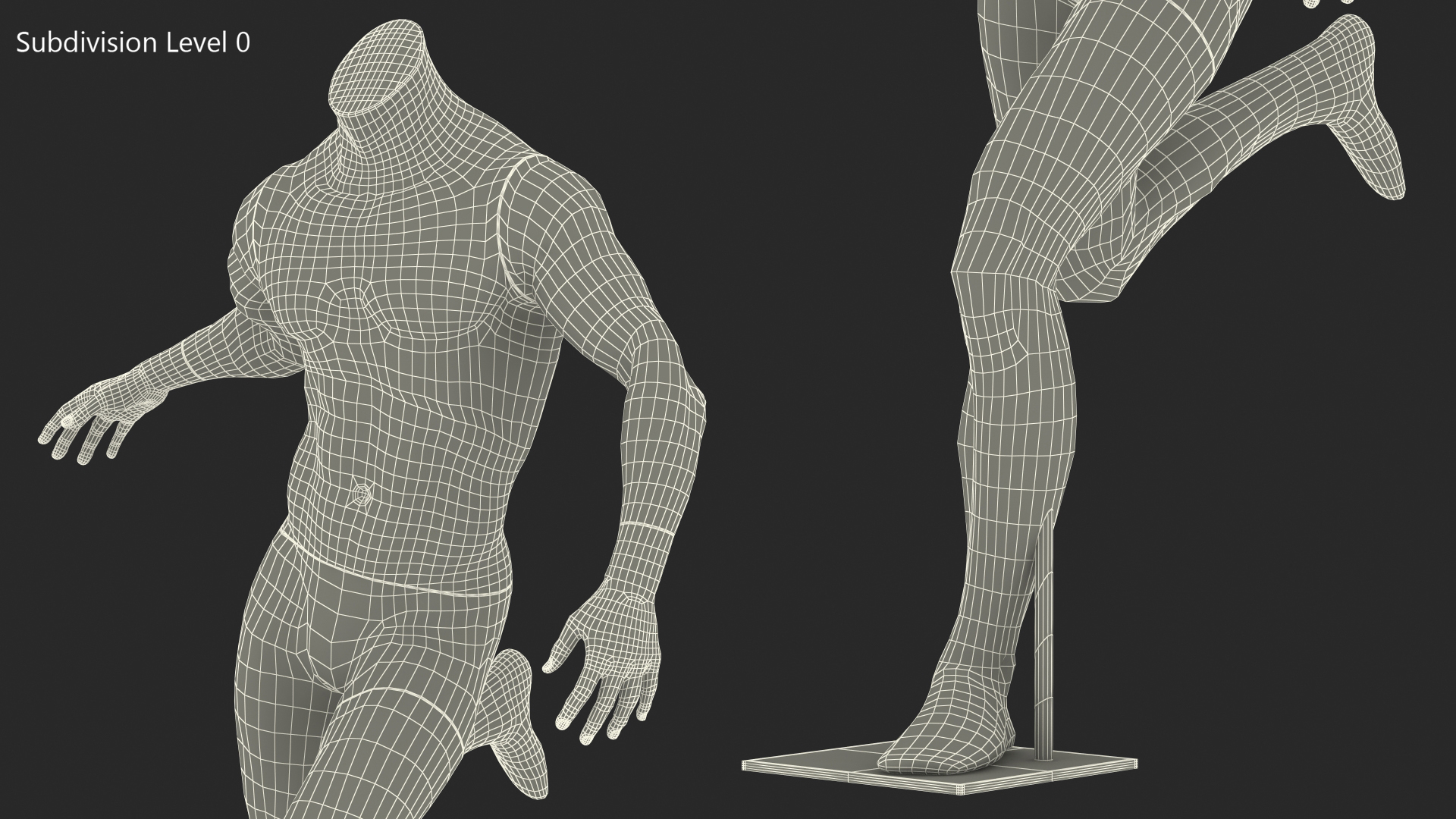 3D Male Sports Mannequin Playing Basketball Black