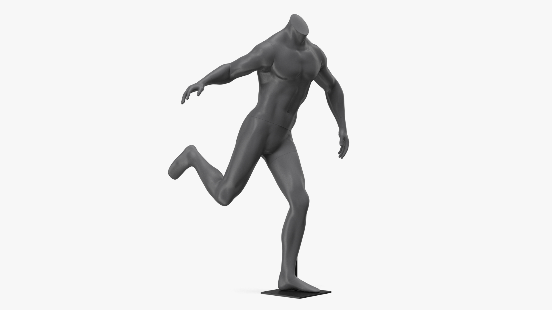 3D Male Sports Mannequin Playing Basketball Black