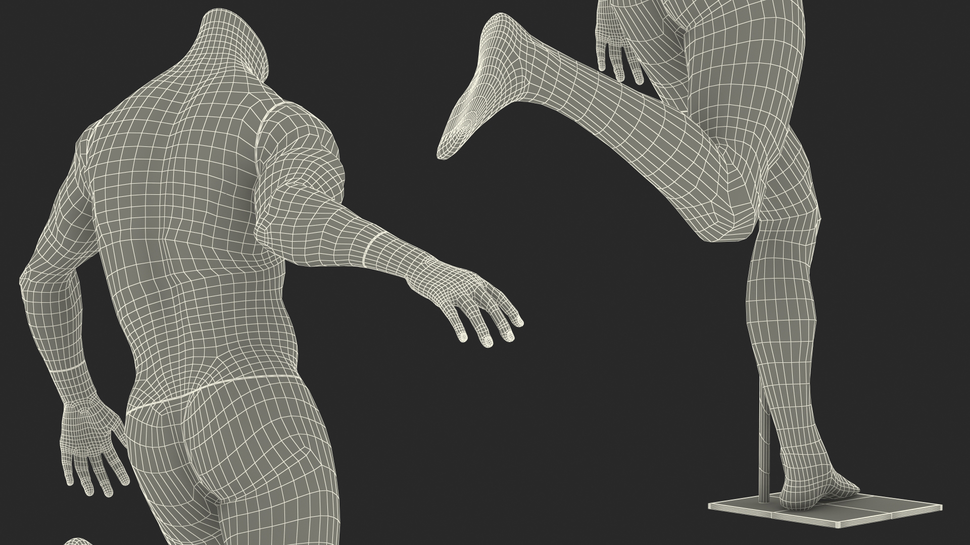 3D Male Sports Mannequin Playing Basketball Black