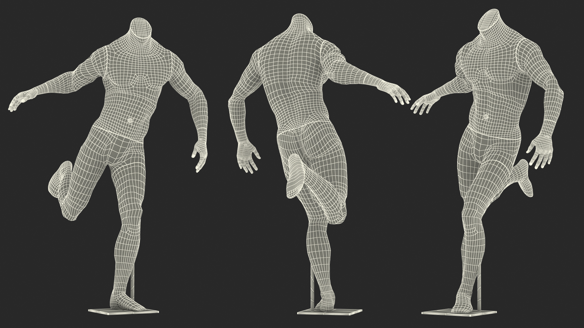 3D Male Sports Mannequin Playing Basketball Black