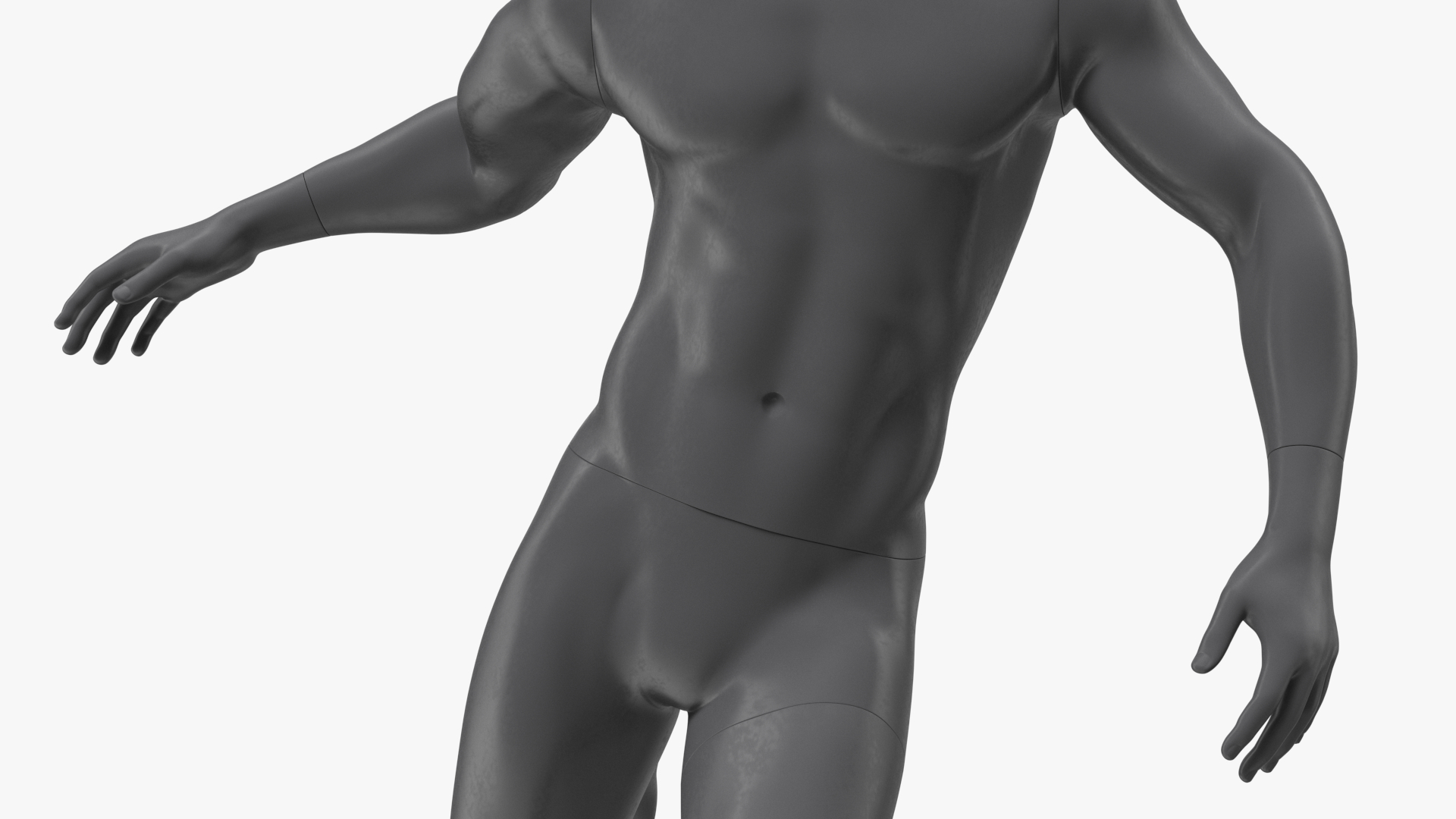 3D Male Sports Mannequin Playing Basketball Black