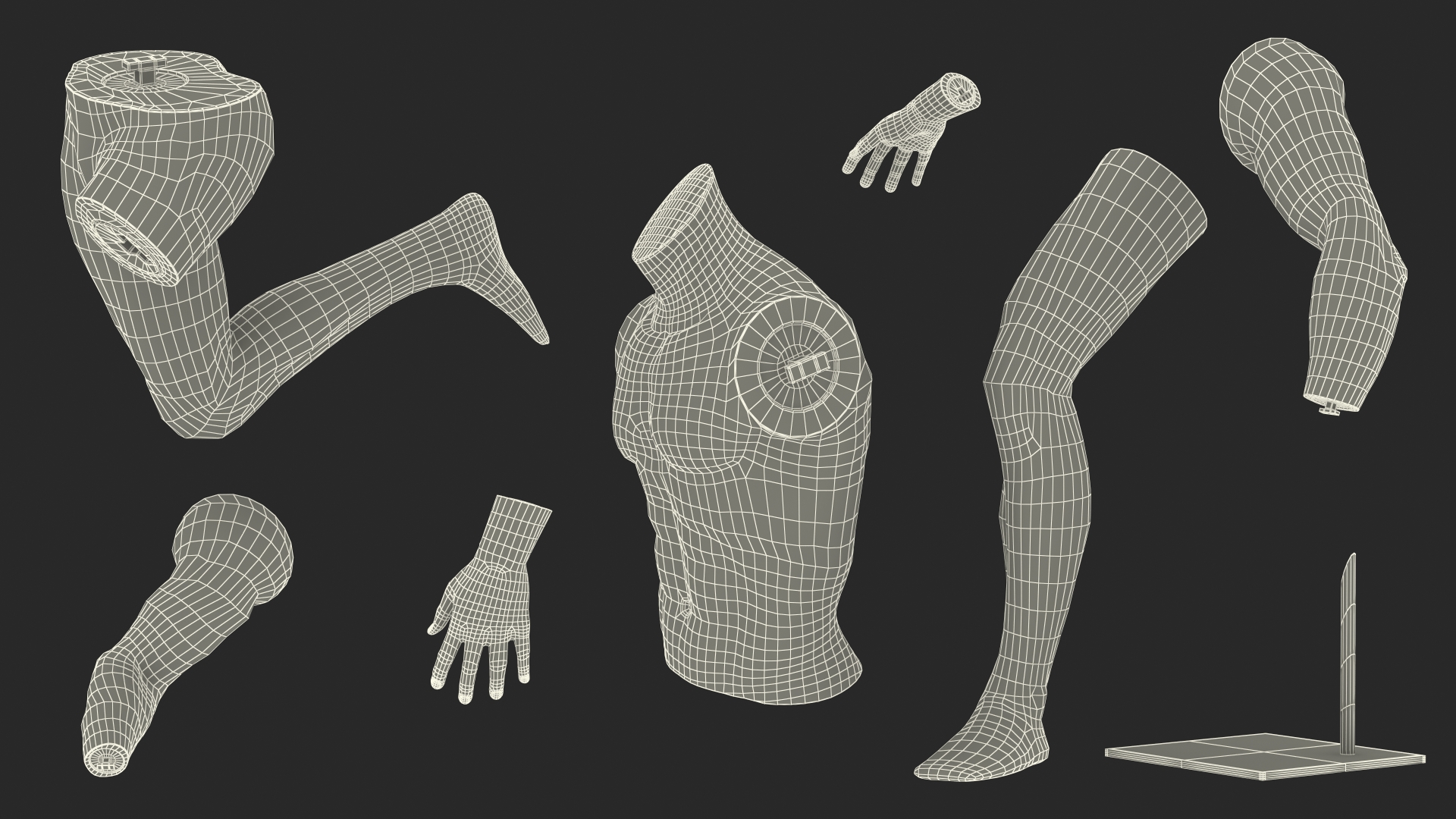 3D Male Sports Mannequin Playing Basketball Black