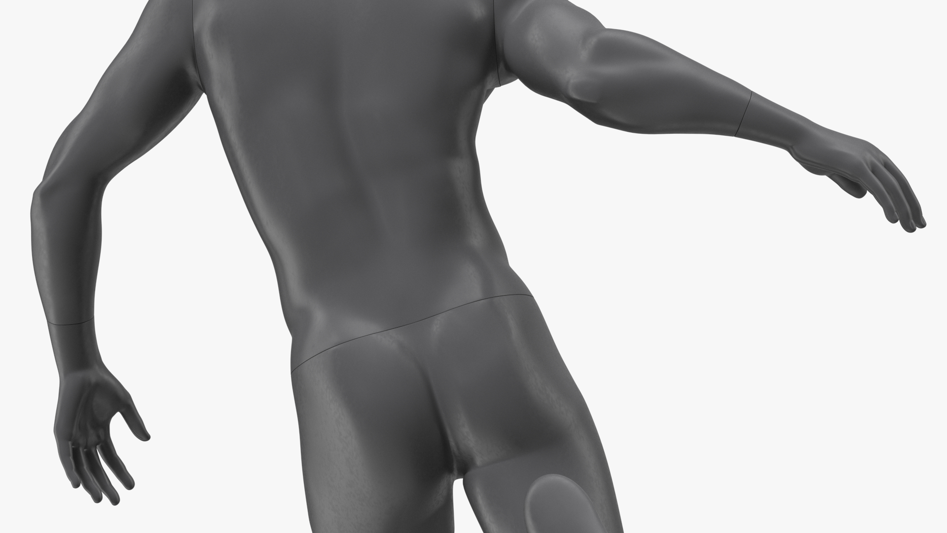 3D Male Sports Mannequin Playing Basketball Black