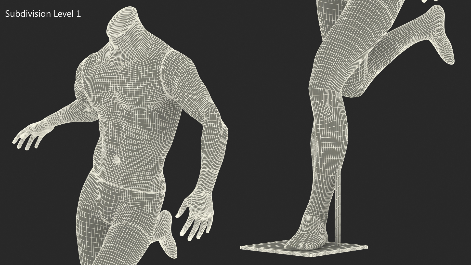 3D Male Sports Mannequin Playing Basketball Black