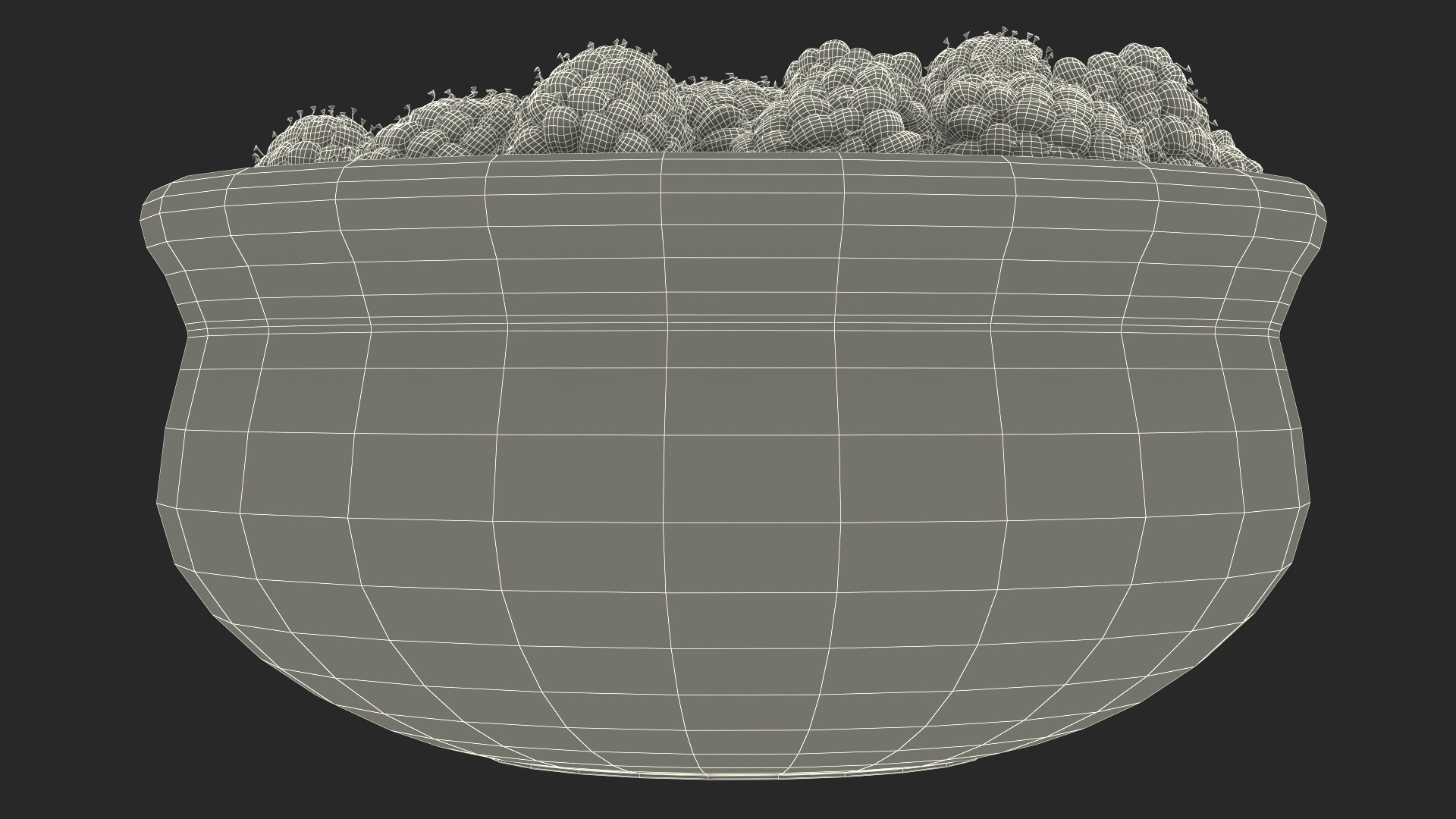 Raspberries in Bowl 3D model
