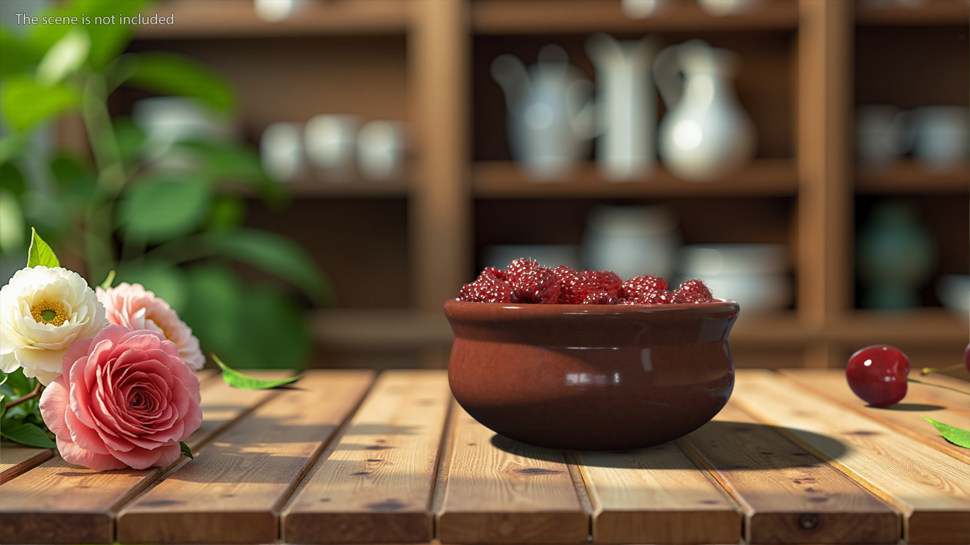 Raspberries in Bowl 3D model