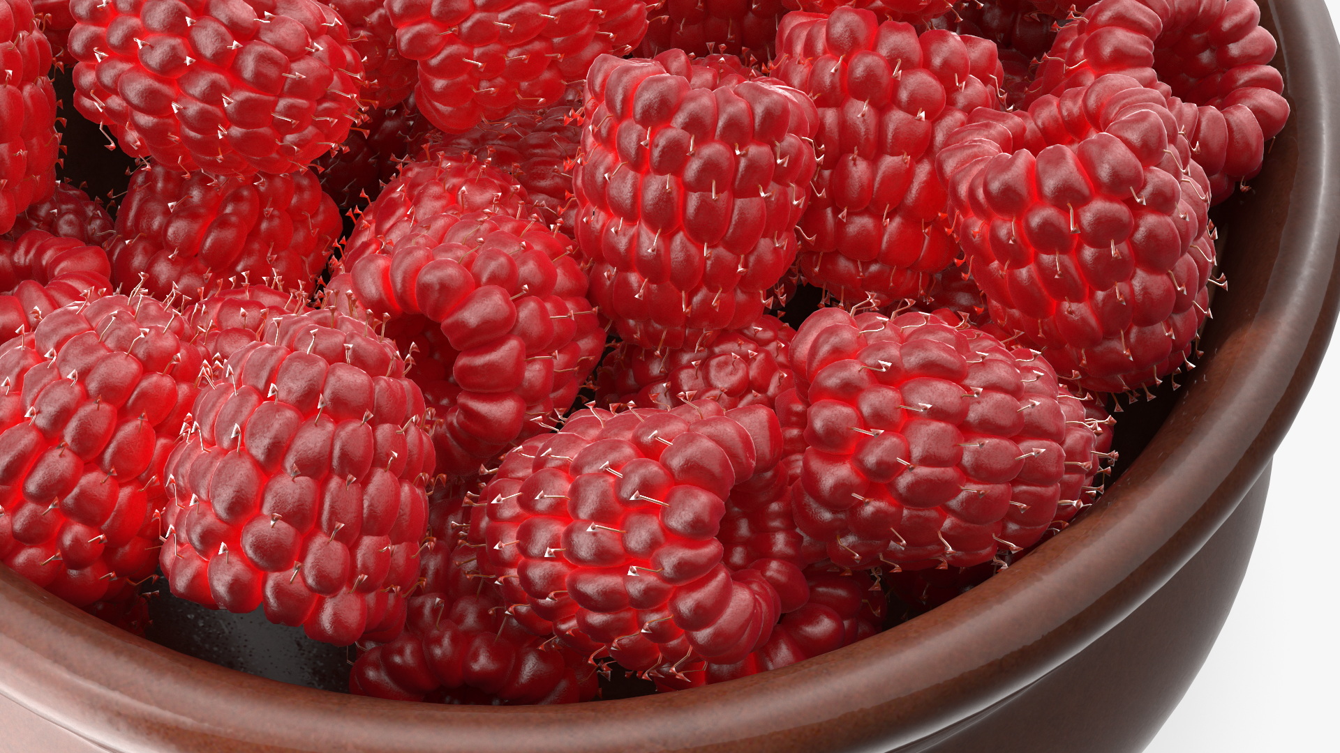 Raspberries in Bowl 3D model
