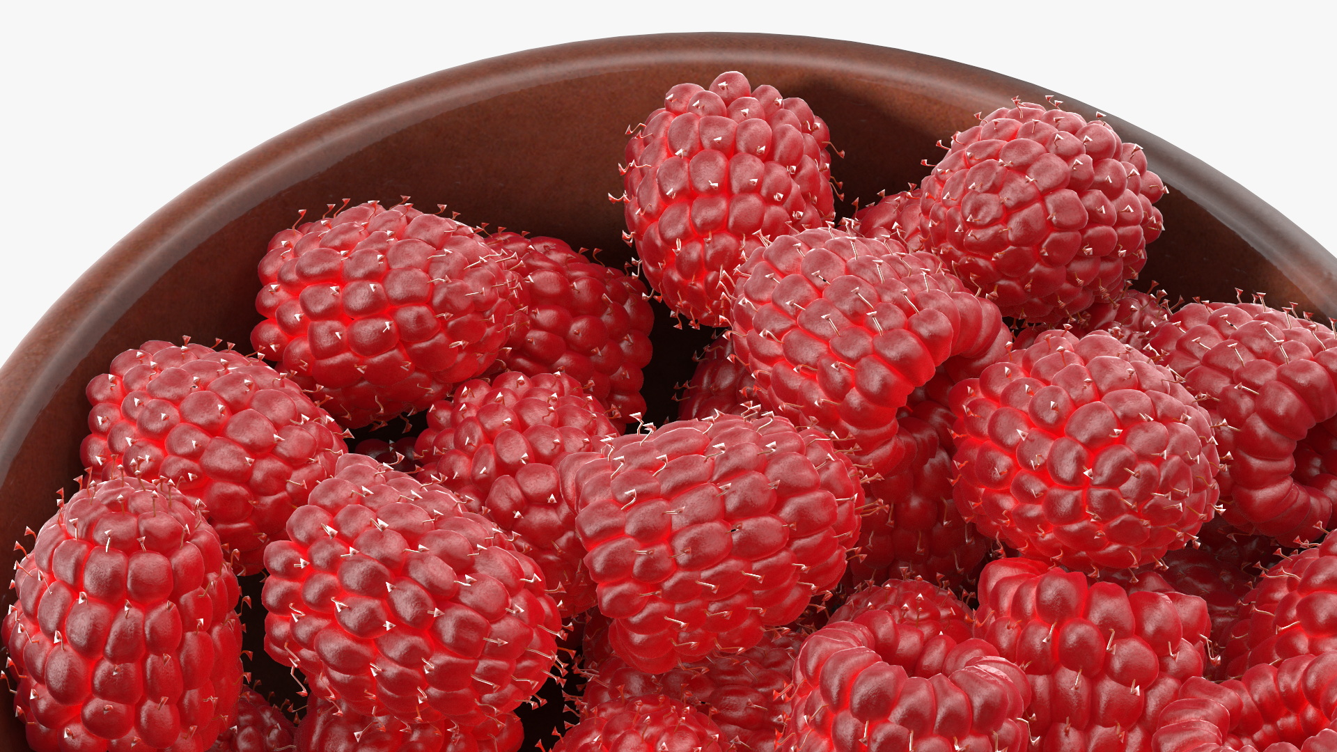 Raspberries in Bowl 3D model