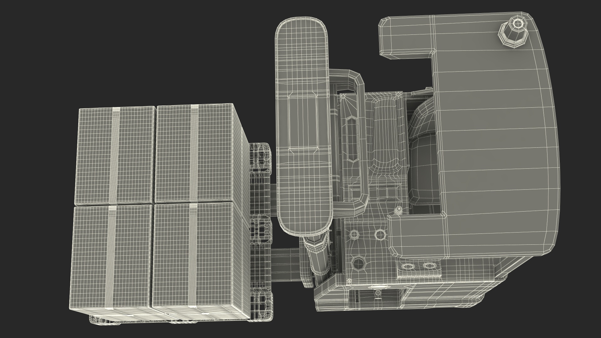 Yale Electric Forklift with Pallet and Boxes 3D model