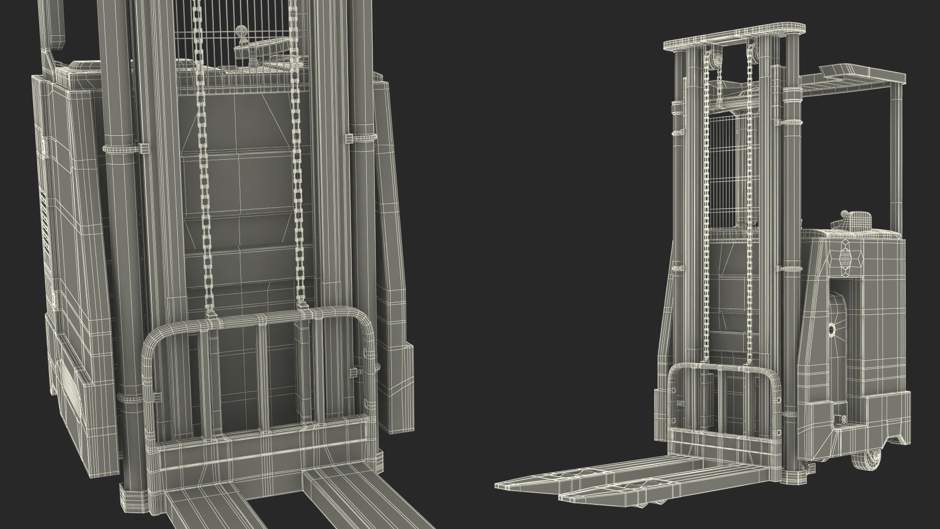 Yale Electric Forklift with Pallet and Boxes 3D model