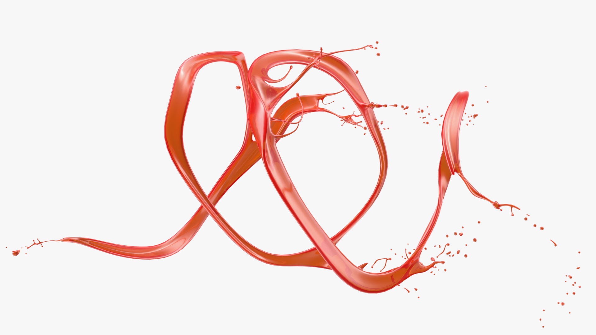 3D Abstract Liquid Splash Red