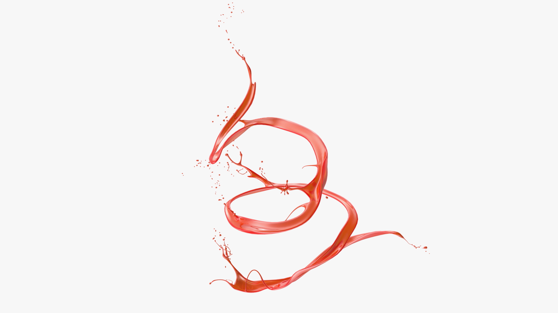 3D Abstract Liquid Splash Red
