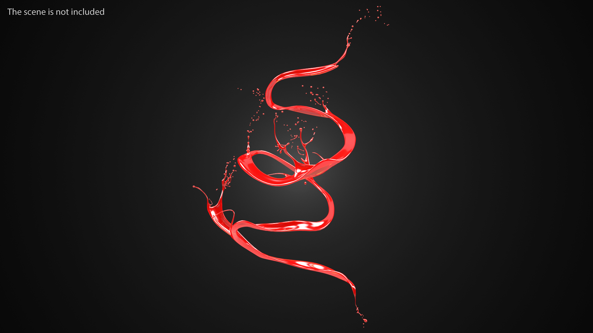 3D Abstract Liquid Splash Red