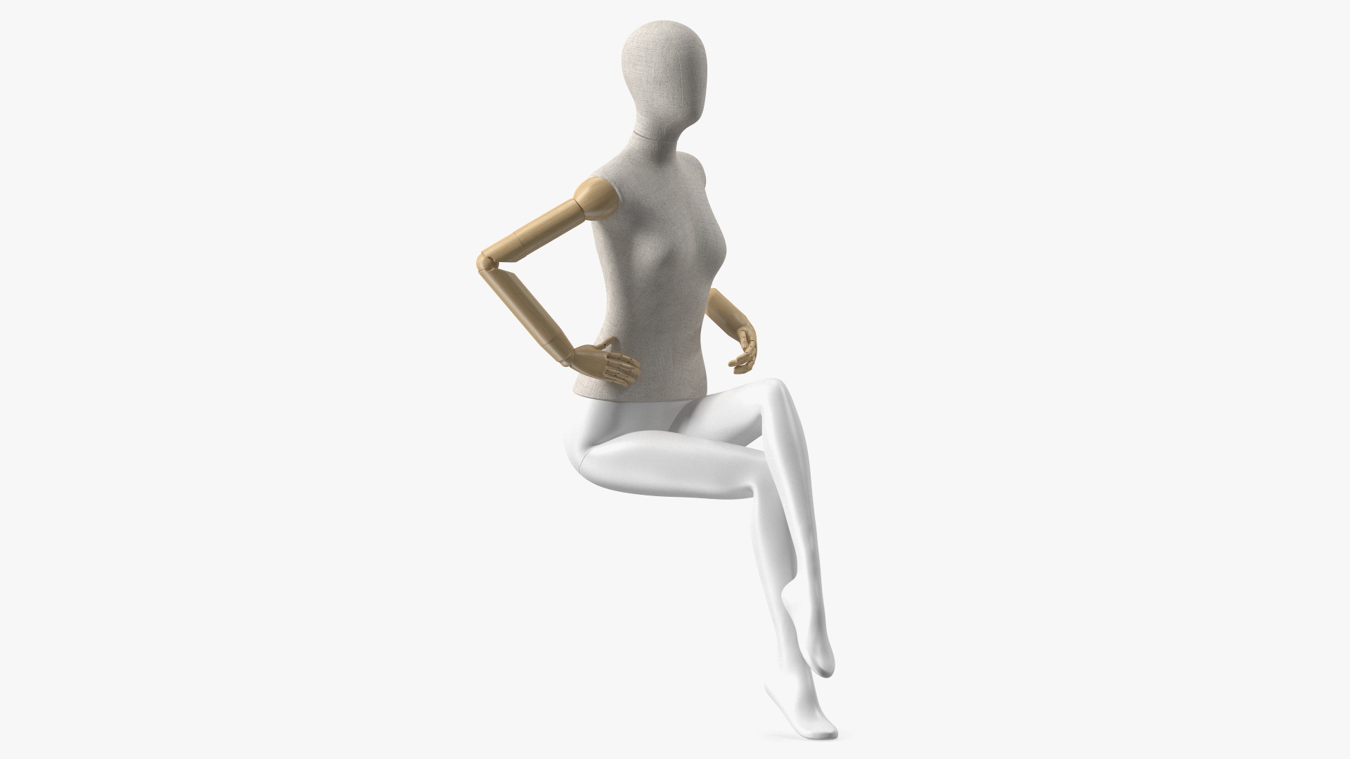3D Flexible Female Mannequin Sitting Pose model