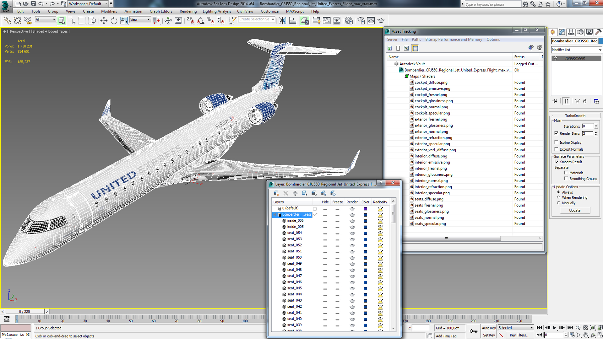 Bombardier CRJ550 Regional Jet United Express Flight 3D
