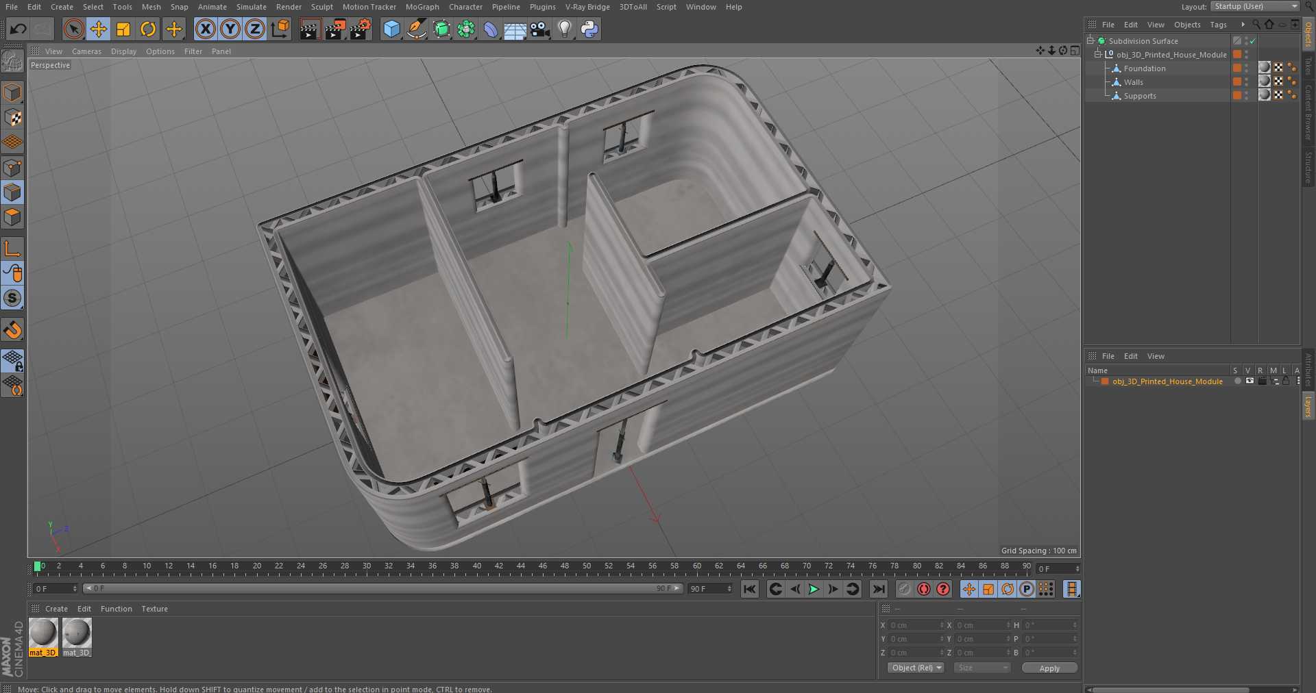 3D 3D Printed House Module model