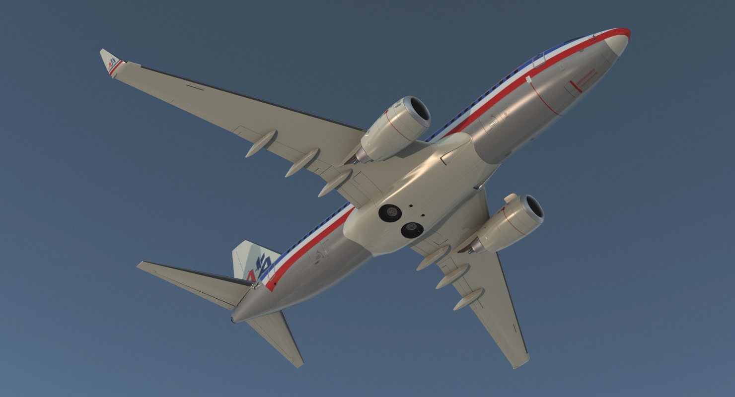 Boeing 737 700 American Airlines Rigged 3D model