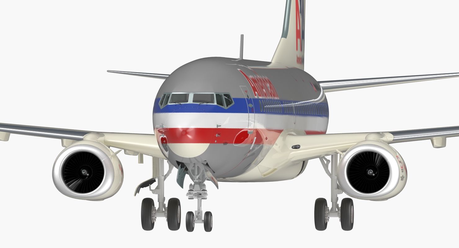 Boeing 737 700 American Airlines Rigged 3D model
