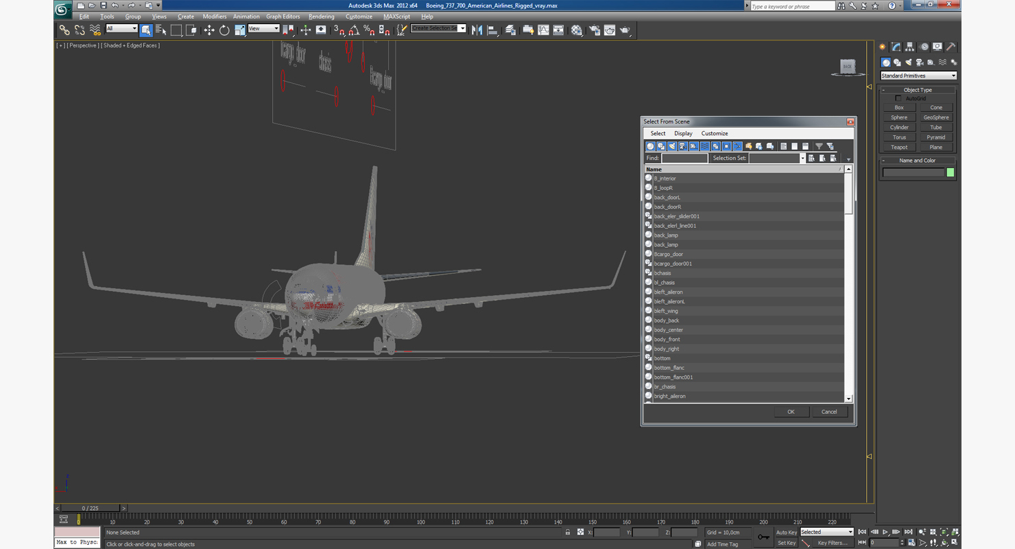Boeing 737 700 American Airlines Rigged 3D model