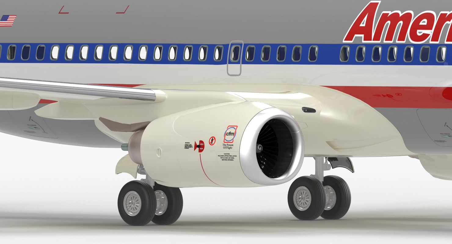 Boeing 737 700 American Airlines Rigged 3D model