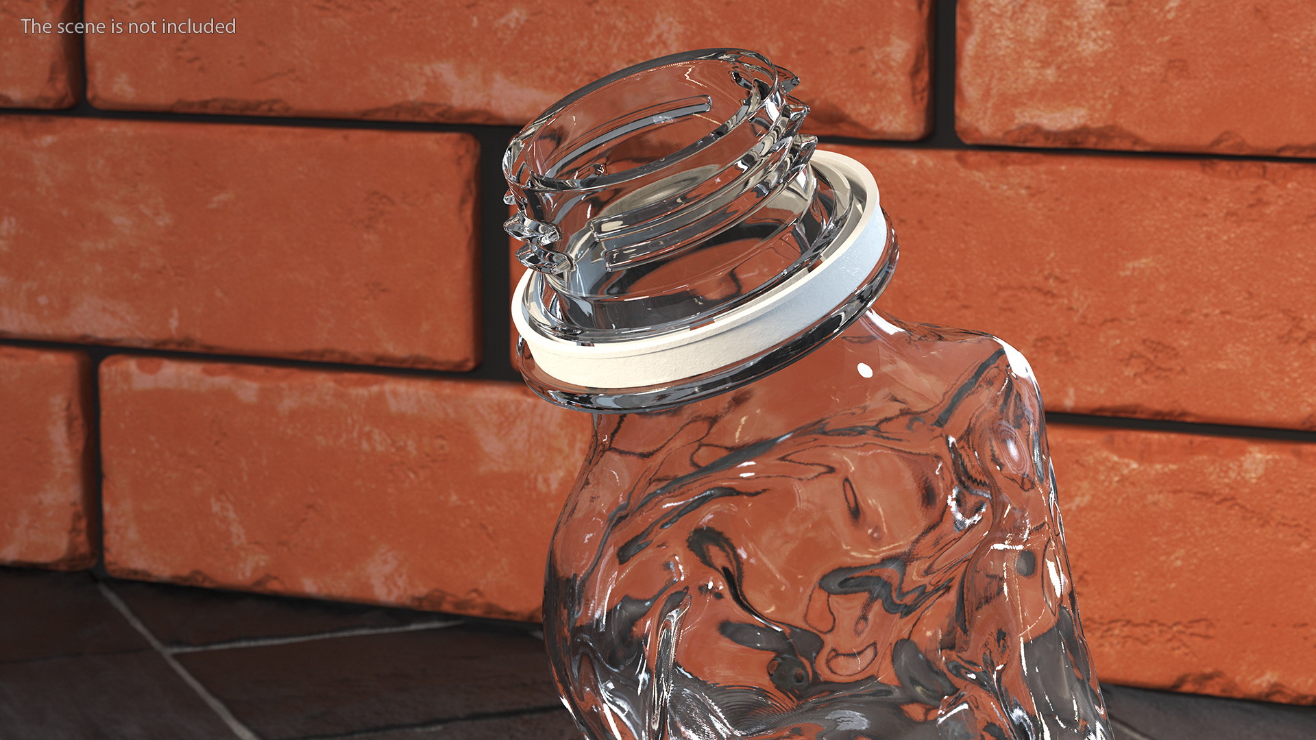 3D model Upright Crushed Empty Plastic Bottle with Cap