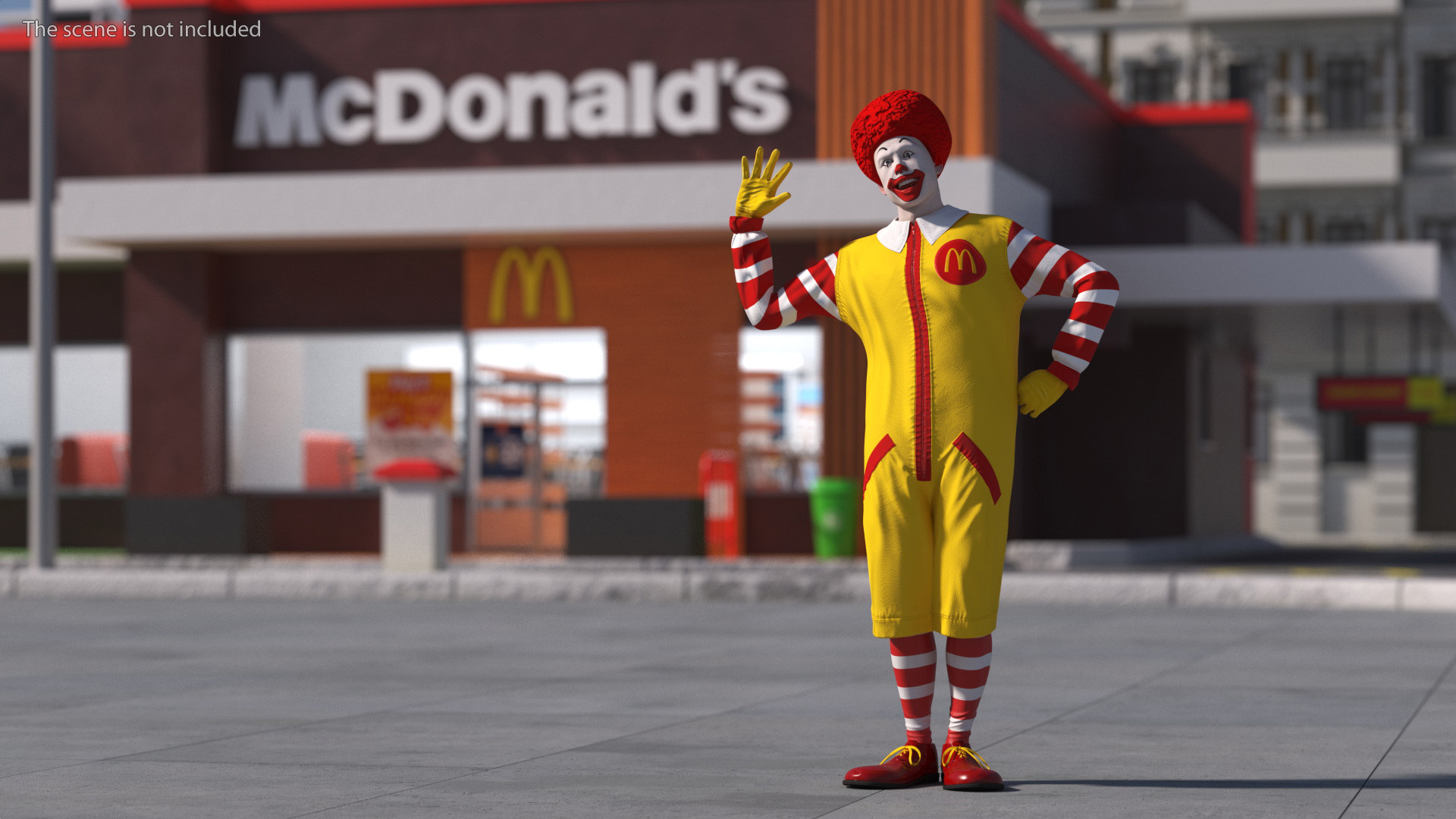 Ronald McDonald Waving Pose 3D