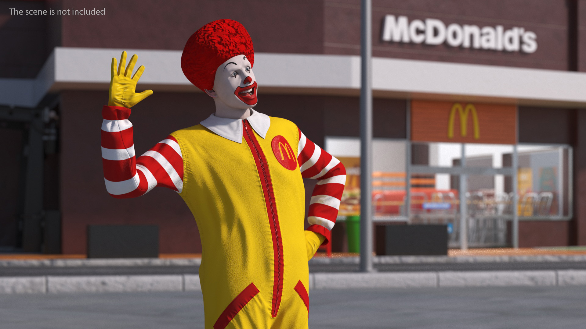 Ronald McDonald Waving Pose 3D