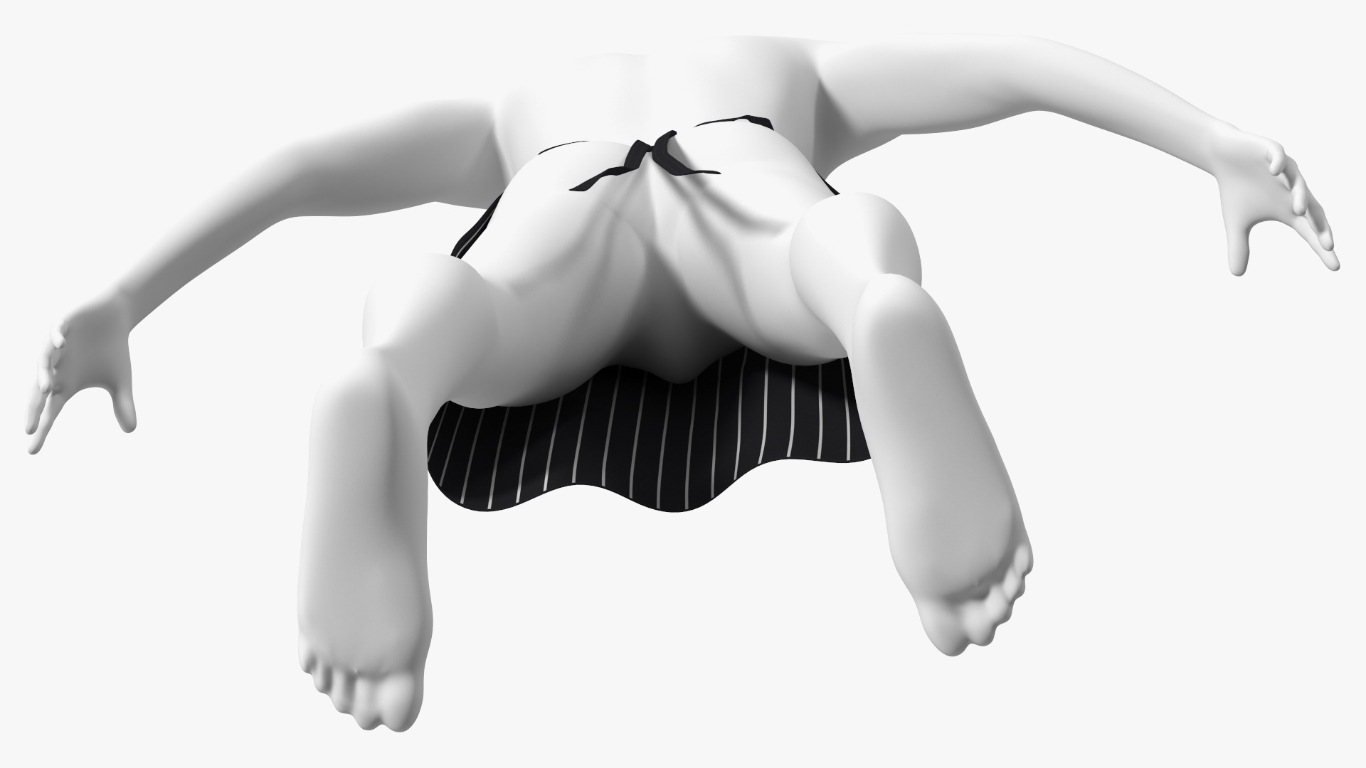 3D Men Cooking Apron Striped on Mannequin model