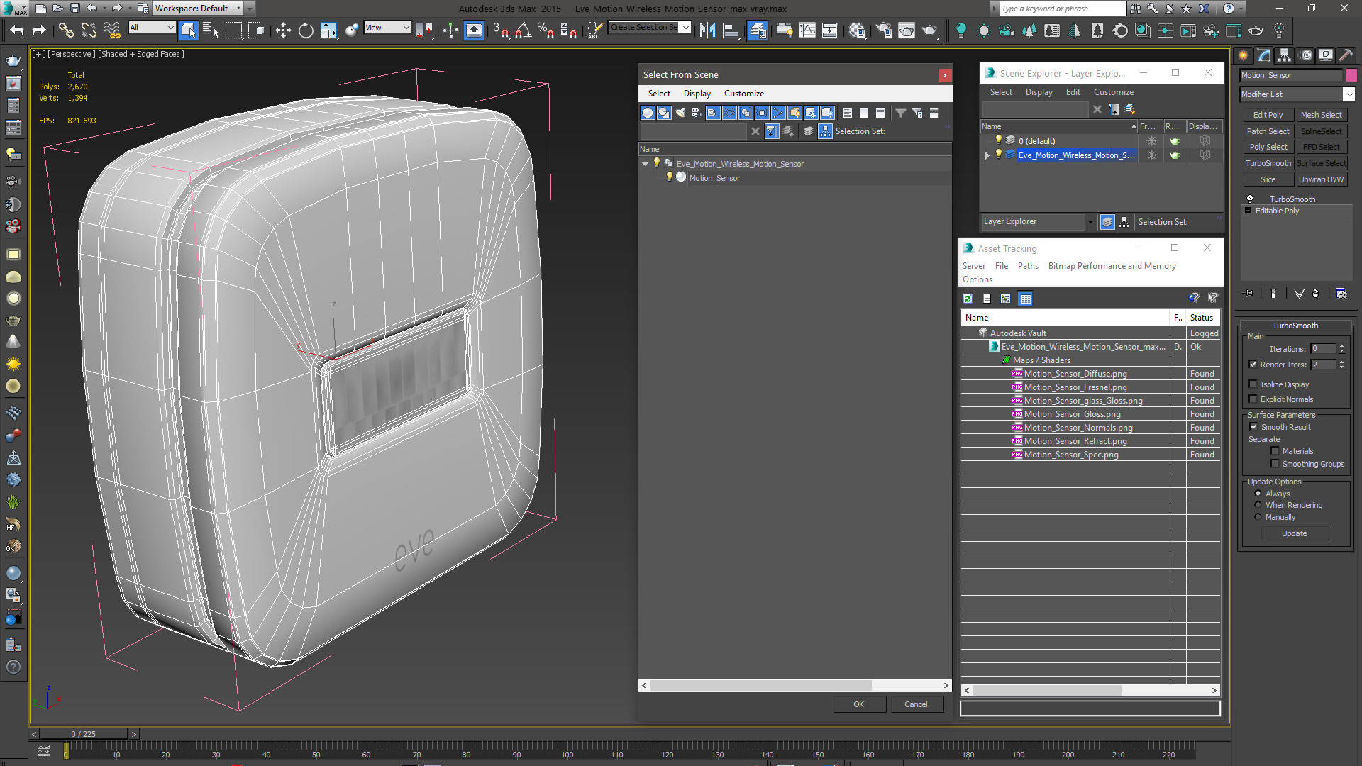 3D Eve Motion Wireless Motion Sensor model