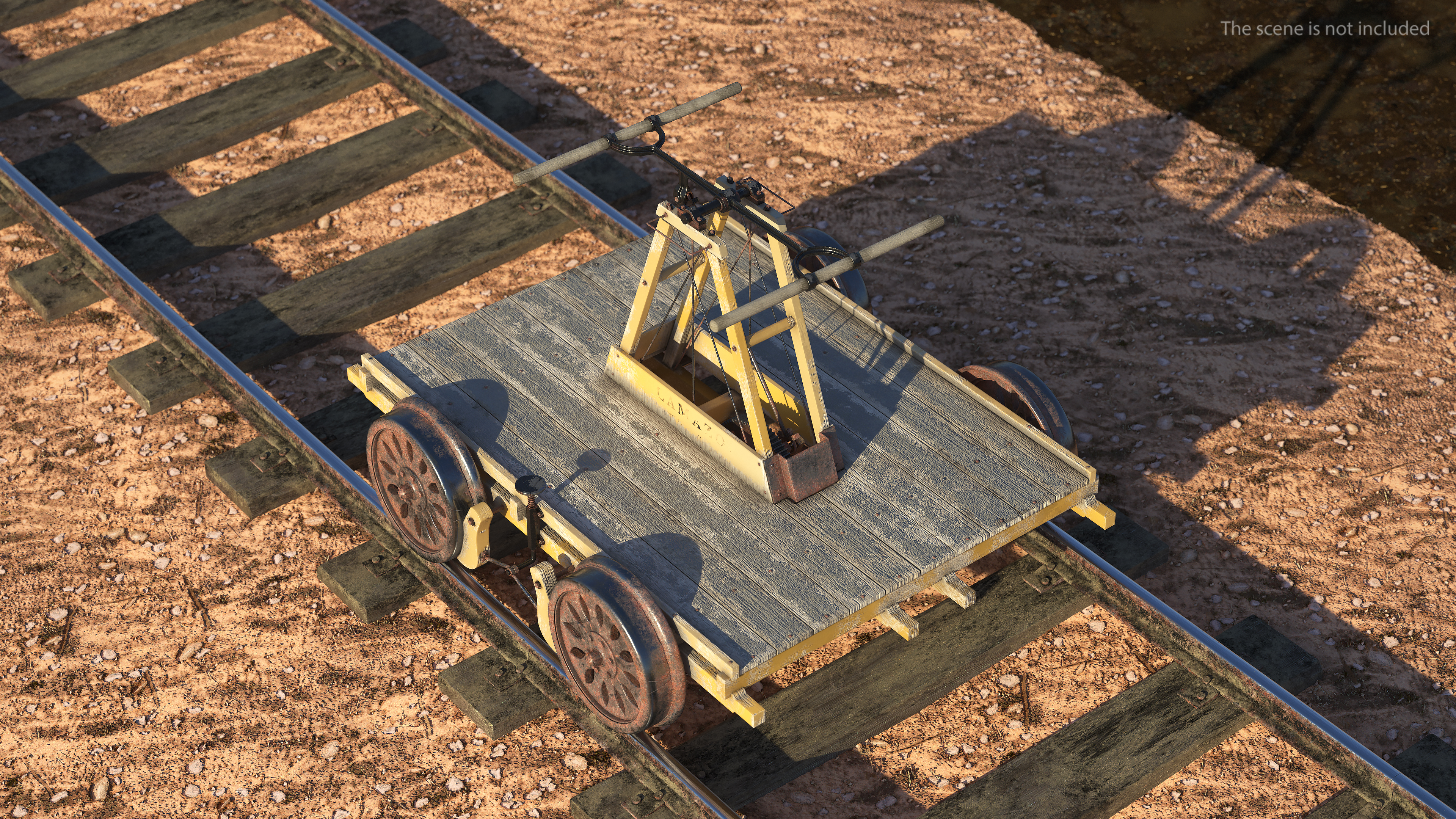 3D model Kalamazoo Vintage Railway Handcar Rigged
