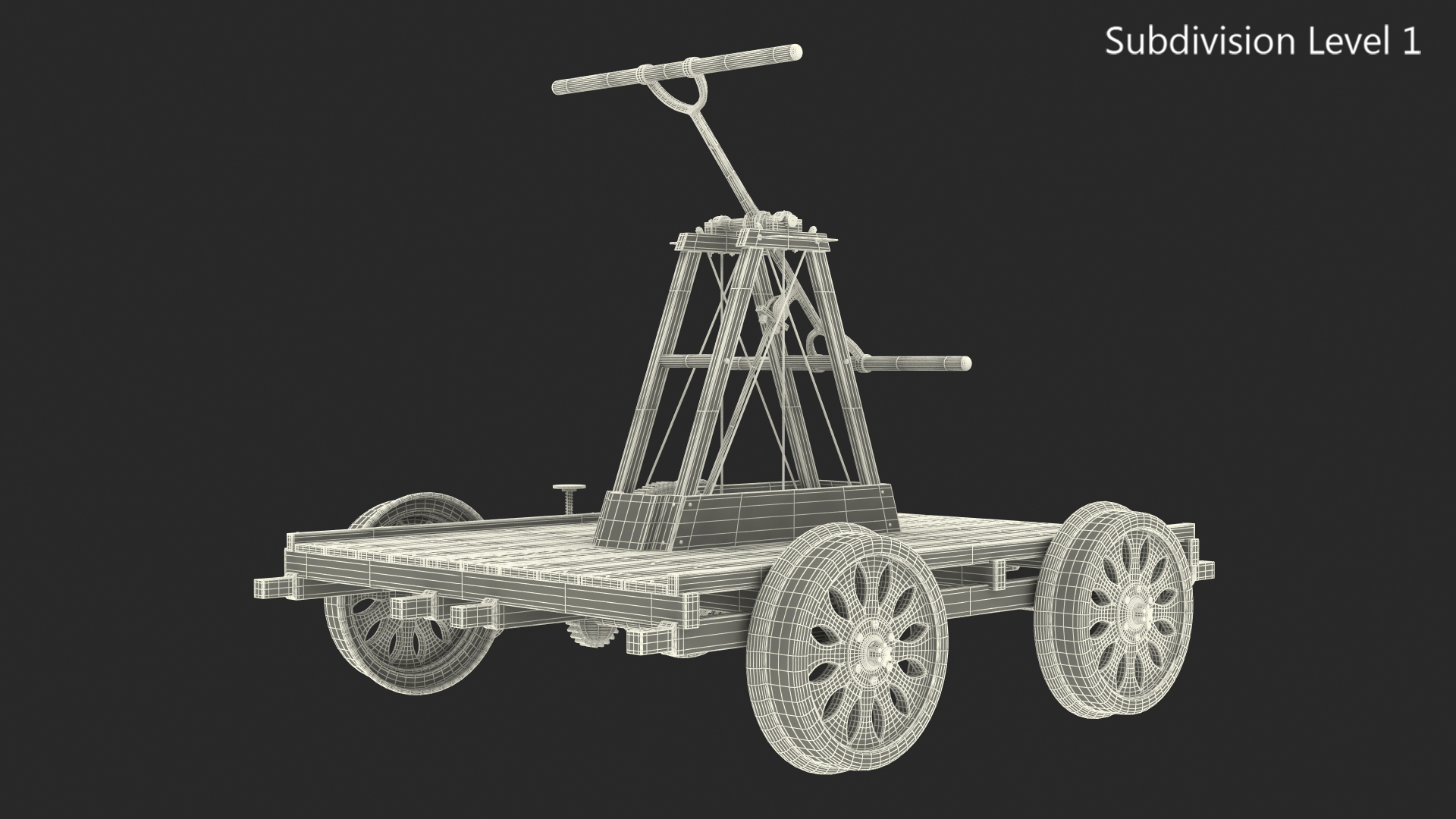 3D model Kalamazoo Vintage Railway Handcar Rigged