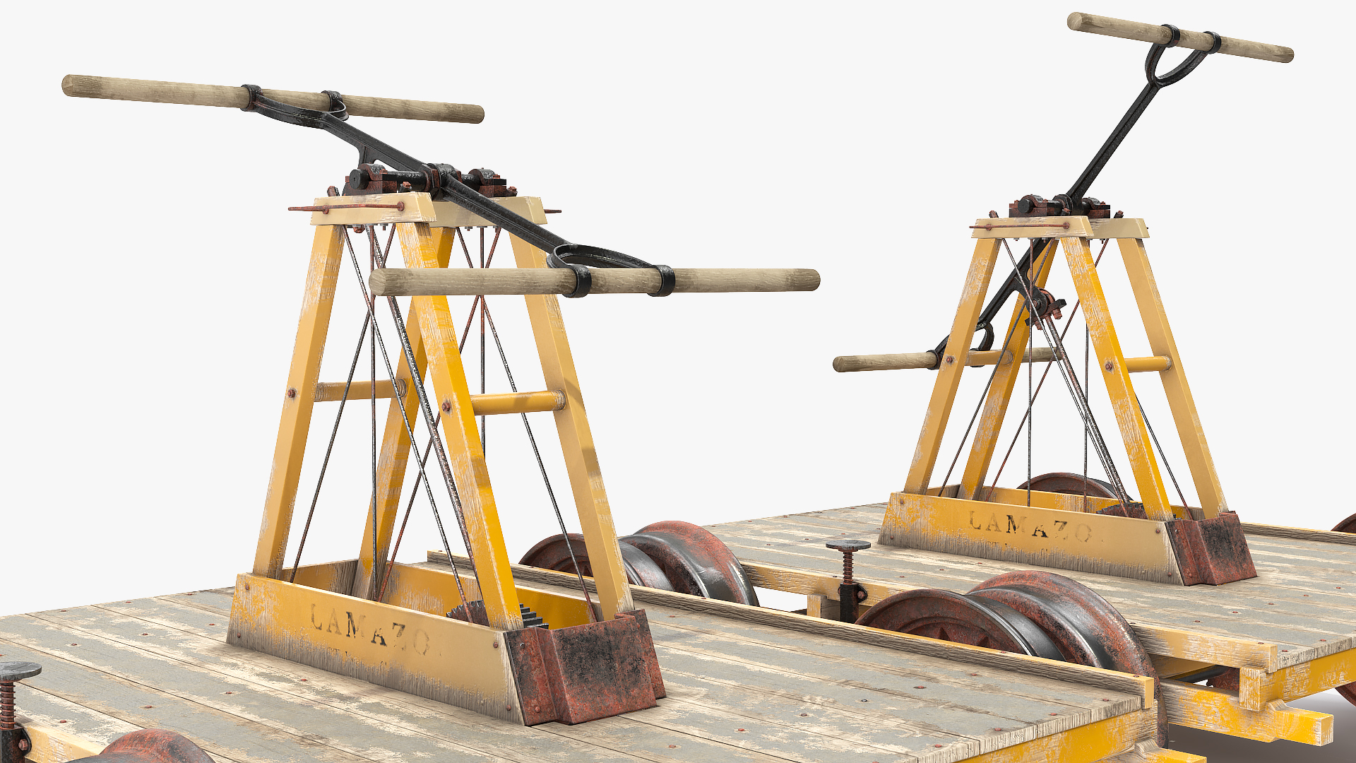 3D model Kalamazoo Vintage Railway Handcar Rigged
