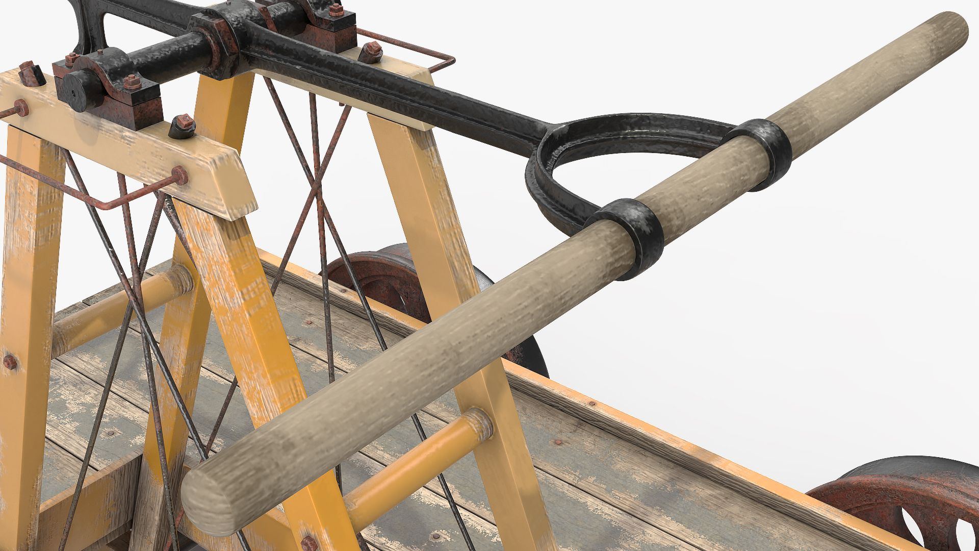 3D model Kalamazoo Vintage Railway Handcar Rigged